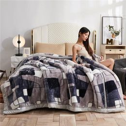 Blankets Double Layer Winter Thick Raschel Mink Weighted Blanket For Bed Soft Warm Heavy Fluffy Throw