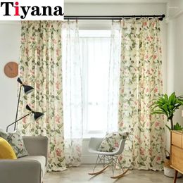 Curtain Modern Floral Curtains Semi-blackout For Living Room Bedroom Tulle Window Home Decor Luxury Drapes Custom Size