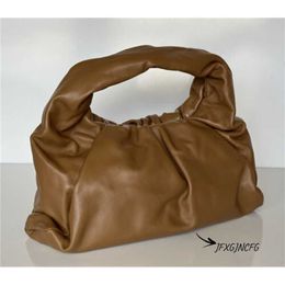 Designer Botega Mini Bag Medium leather bag with dumplings, teak gold 610524 Italy