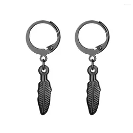 Stud Earrings Boniskiss Fashion Women Men Punk Feather Tassel Long Chain Pendant Stainless Steel Earring Unisex Jewellery Gifts