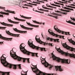 False Eyelashes Fake Lashes Russian Strip D Curly Natural Wispy 3D Effect Faux Mink 10 Pairs