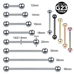 1Pc G23 Industrial Barbell Ring Tongue Nipple Bar Piercing Ear Tragus Helix Body Women Jewelry 438mm 240523