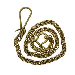 Waist Chain Belts Antique bronze wheel hub jeans wallet chain 8mm brass wheat snake chain D screw lock bow buckle connector FOB EDC DIY gift Q240523