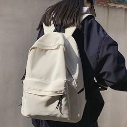 Backpack Solid Color Waterproof Nylon Large Capacity Women Travel Bag Cool Men Laptop Backpacks Unisex Big Schoolbag