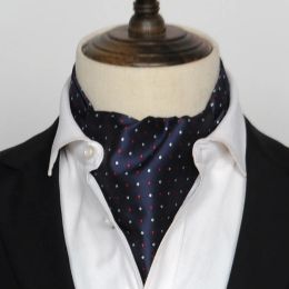 Men Vintage Polka Dot Wedding Formal Cravat Ascot Scrunch Self British style Gentleman Polyester Paisley Retro Neck Tie Luxury