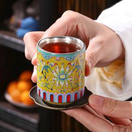 1Pc Japan Metal Coaster Alloy Cup Holder Saucer Tea Potholder Kung Fu Tea Set Eco-Friendly Ceremony Accessories Coaster 6.9Cm