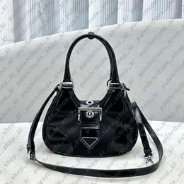 Designer Fashion Triangle Moon Bag Lady Tote Handbag Vintage Mini Shoulder Black Clutch Bags Handbag Parda Crossbody Womens Man Classic 7a Quality Bag 59