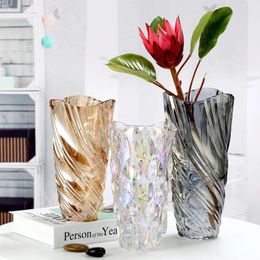 Vases Glass Vase Wholesale Factory Supplies Tall Cylinder Crystal Clear Home Decor Design Flower Nordic Wedding Carton