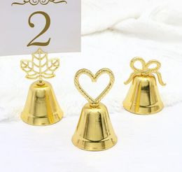 Kissing Bell Silver Gold Bell Place Card Holder/Photo Holder Wedding Table Decoration Favours