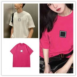 Women's T-shirt Womens Designer T-shirt Pink Letter Mirror Print Geometric Luxury Couple Short Sleeve Tee Fashion Sports Leisure Loose Cotton Toplo4h