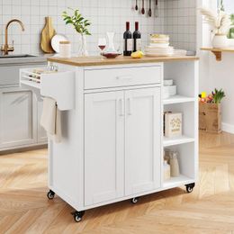 Kitchen Storage US Rolling Island Cart Practical Cabinet For Storing Spices And Towel Racks-