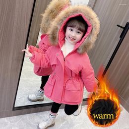 Jackets Girls Winter Coat Thick Warm Girl Embroidery Floral Kids Jacket Casual Style Baby Clothes