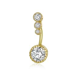 Navel Bell Button Rings Diamond Dangle Belly Bars Ring Crystal Flower Shape Body Jewellery Piercing Drop Delivery Otjba