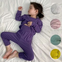Barn underkläder pamas sätter 2st koreansk stil bomull av hög kvalitet barn hem sömnkläder kläder för flickor pojke 1-8 år gammal l2405