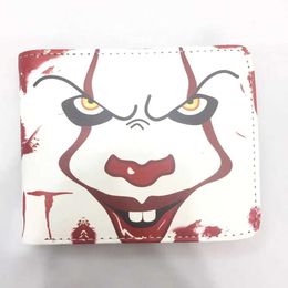 Purse Hot Horror theme Purse Student Boys Girls Leather Short with Coin Pocket for Young Men Women Y240524