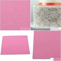 Stampi da forno rosa sile stampo damask tappetino tappetino per la torta fondente dottoraggio di decorazione di zucchero gumpastes gumpastes 220601 goccia dhiove dh2ki