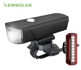 NEWBOLER For Bicycle USB Rechargeable LED Bike Front Light Set IPX5 Waterproof MTB Bike Headlight Cycling Lamp Mount9492286