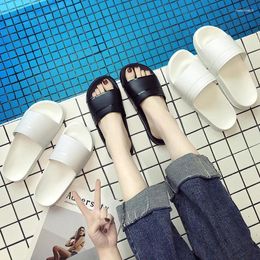 Slippers 2024 Summer Home Men Simple Black White Shoes Non-slip Bathroom Slides Flip Flops Couples Indoor Women Platform Slipper