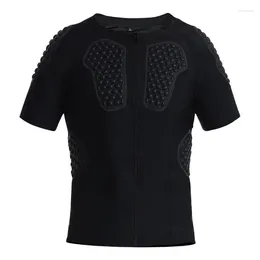 Racing Jackets Padded Compression Shirt Rib Chest Protector For Football Basketball Paintball Cycling Men's Short Sleeve Protective