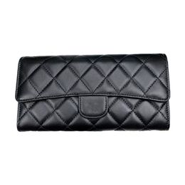 Designer Genuine Leather Wallets for Women Classic Lingge Card Holder Purses Long Wallet Card Bag Flip Cover Business Card Credit Wallet Card Clip