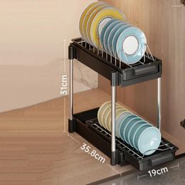 Kitchen Storage Sink Drainer Organiser Rack Drawer Multi-level Sliding Dish Pull-out Cabinet