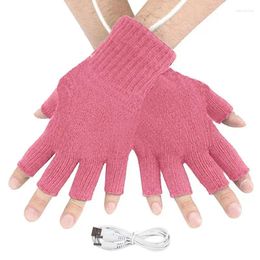 Cycling Gloves Heated Fingerless Winter Washable Half Hand Warmers Electric Thermal Cold Weather For Women And Men