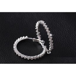 Hoop Huggie Women Big Earrings Diamond Earring /Engagement Round Drop Hanging 925 Sterling Sier Jewellery Gift Delivery Otnva
