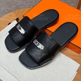 Mirror Quality Luxury Shoes Classic Designer Shoes Men's Slippers All Handmade Real Leather Spring/Summer Casual Slippers Fashion Men's Shoes Original Box Packaging.