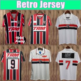 1993 1994 Sao Paulo ANILTON Mens Soccer Jerseys ELIVELTON Home White Away Red Black 1996 1997 RETRO Football Shirt Short Sleeve Uniforms