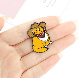 Cartoon cute kitten brooch enamel pin backpack collar badge western denim cat