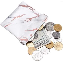 Storage Bags Coin Purse Small Mini Size Card Holder PU Leather Bag Cute Marble Change Pouch For Girls Kids Woman Walet Pocket 10x8.5x0.8cm