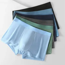 Underpants 6 Pcs Ice Silk Boxer Shorts Men Underwear Man Seamless Panties Breathable Men's Sexy Ultra-thin BoxerShorts