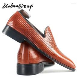 Casual Shoes MEN LEATHER SLIP ON WEAVE PRINTS BROWN BLACK MENS DRESS WEDDING OFFICE LOAFERS