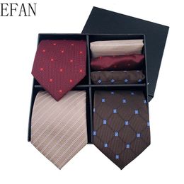 15 high-end mens ties Hanky set with gift box luxurious Paisley silk jacquard woven business set pocket square tie 240515