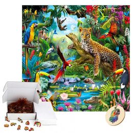 Puzzles Wooden Jigsaw Hummingbird Puzzle Board Educational Game Toys School Students And Adults Interesting Christmas Gifts Toy Y240524