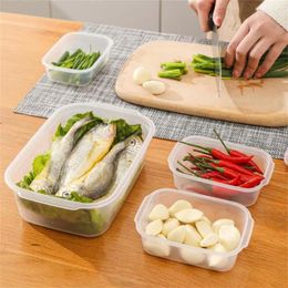 Storage Bottles Refrigerator Box Rectangular Fresh-keeping White Tools Preservation Fruit And Vegetable With Lid