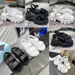 Pradsandals Sporty Sandals Designer Sandalen Plattform Sandal Classic Women Pantoffers Monolith Schuhe Metallschnalle Gummi -Bottom -Party Schuh Prads Mdlf