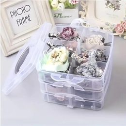 Jewellery Pouches Stackable Organiser Box With 18 Adjustable Compartments Snap-Lock Clear Plastic Storage Container For AccessoriesandToys