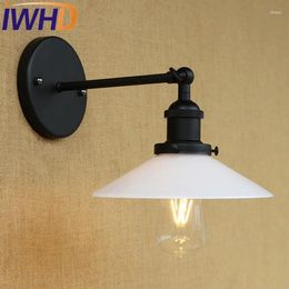 Wall Lamp IWHD Glass Vintage Sconce Led Lights For Home Lamparas De Pared Edison Loft Style Industrial Iron Arm Lamps