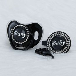 MIYOCAR personalized all black collection and pacifier clip BPA free dummy bling unique gift baby shower PS-1 L2405