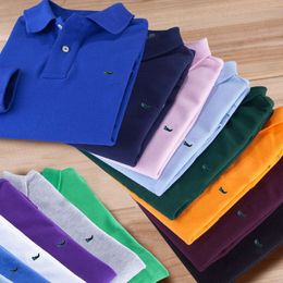 2024 polos da uomo di alta qualità 100% squalo in cotone yang polo shirt casual sport a maniche lunghe t-shirt top maschi 1165ss