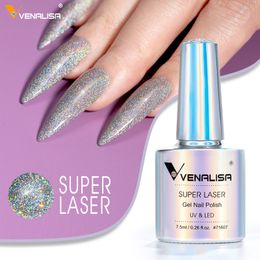 Venalisa ny ankomst super lasergel nagellack glittereffekt glittrande semi permanent vip3 färger skönhet uv nagel gel lack