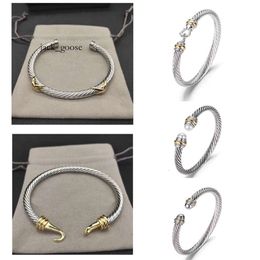 Luxury Bracelet Cable Bracelets DY Pulsera Designer Jewelry Women Men Silver Gold Pearl Head X Shaped Cuff Bracelet David Y Jewelrys Christmas Gift 249