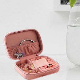 Storage Bags Jewelry Travel Organizer Small Box Case For Women Teen Girls Mini PU Leather Portable Holder