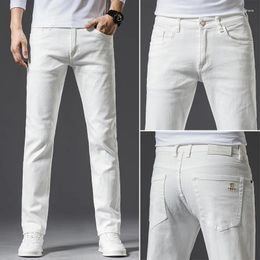 Men's Jeans Brand Men Arrivals White Fashion Casual Classic Style Slim Soft Trousers Male Advanced Stretch Pants Dropship