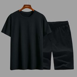 Designer Mens T-shirt tees T shirts shirt casual sports suit summer solid color simple pocket-less loose knit short sleeve shorts mens suit M-4XL Large Size b1b b93