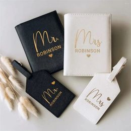 Party Favor Personalised Passport Holder Custom Mr & Mrs Bridal Gifts Boutique Travel Set Luggage Tag Honeymoon Valentines Gift