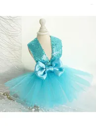 Dog Apparel Sweet Puppy Princess Dress Sparkling Tutu Dresses For Small Dogs Pet Lace Autumn Summer Clothes Wedding Party