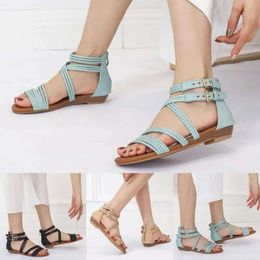 Custom Non Wedge Sandals Durable Slip Heel for Dress Women Flat Cover Toes Suo b4f