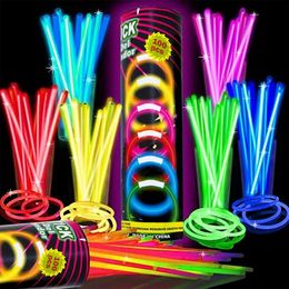 100pcs night glow party supplies with connectors childrens or adult necklaces and bracelets decoration 240510